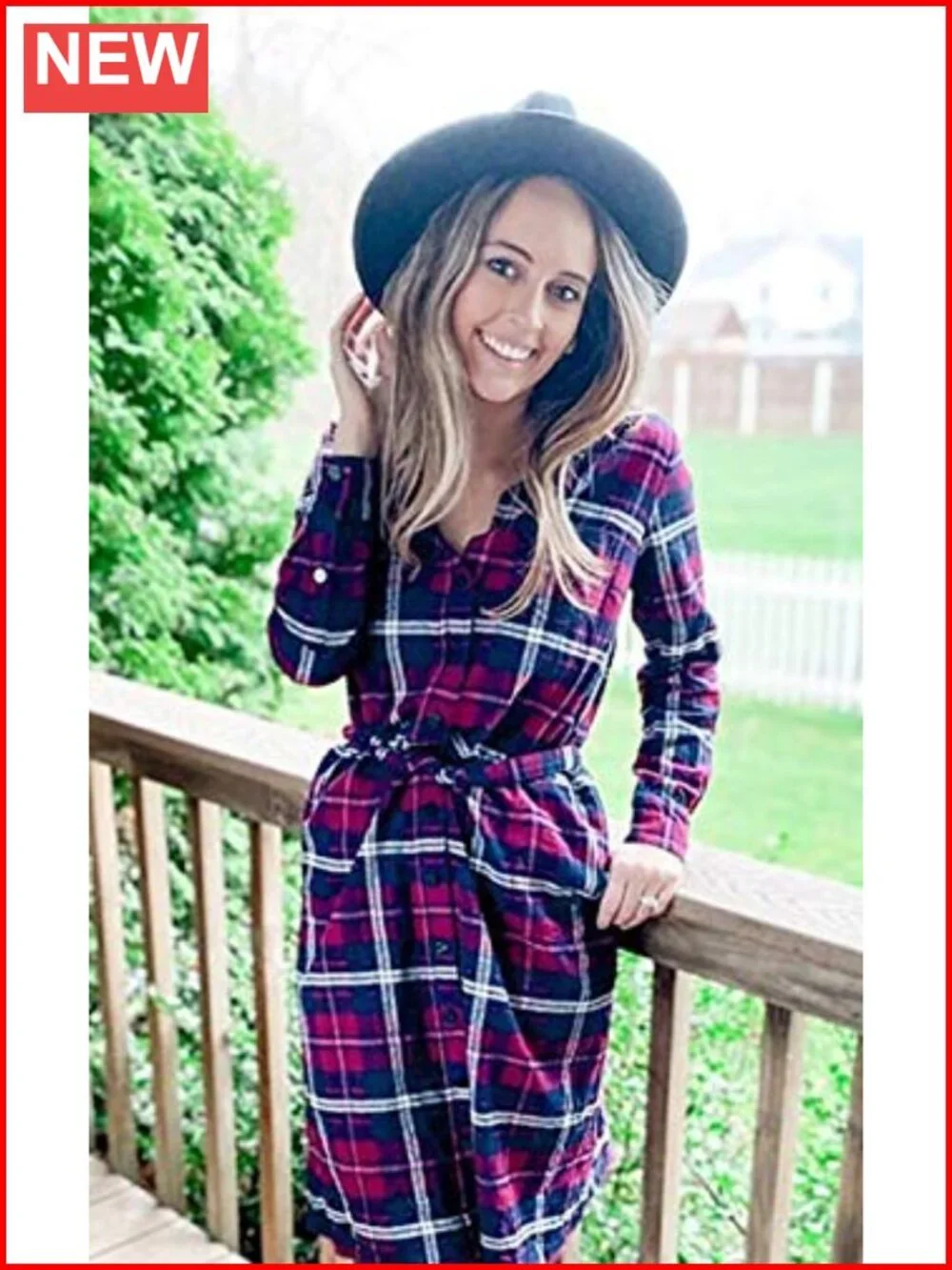 Wide Brim Wool Floppy Fedora Hat with Belt Buckle for Women